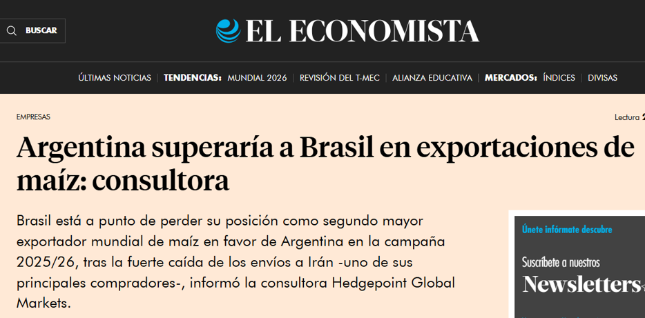 Captura da matéria publicada por El Economista