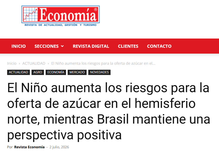 Captura da matéria publicada por Revista Economía