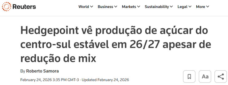 Captura da matéria publicada por Reuters